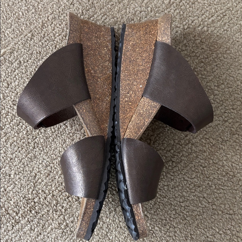 Birkenstock Papillio Dorothy Wedge Sandal Brown Bronze with Buckle Size 10 - Picture 5 of 11